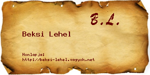 Beksi Lehel névjegykártya